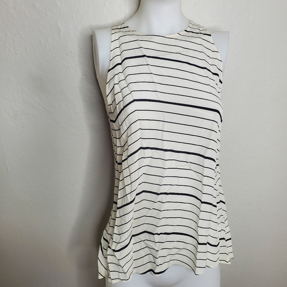 Theory Kalstinn Striped Tank Silk Small - Picture 4 of 9